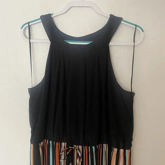 Emma & Michele Jumpsuit One Piece Sleeveless Striped Dressy or Casual XL - Picture 2 of 8